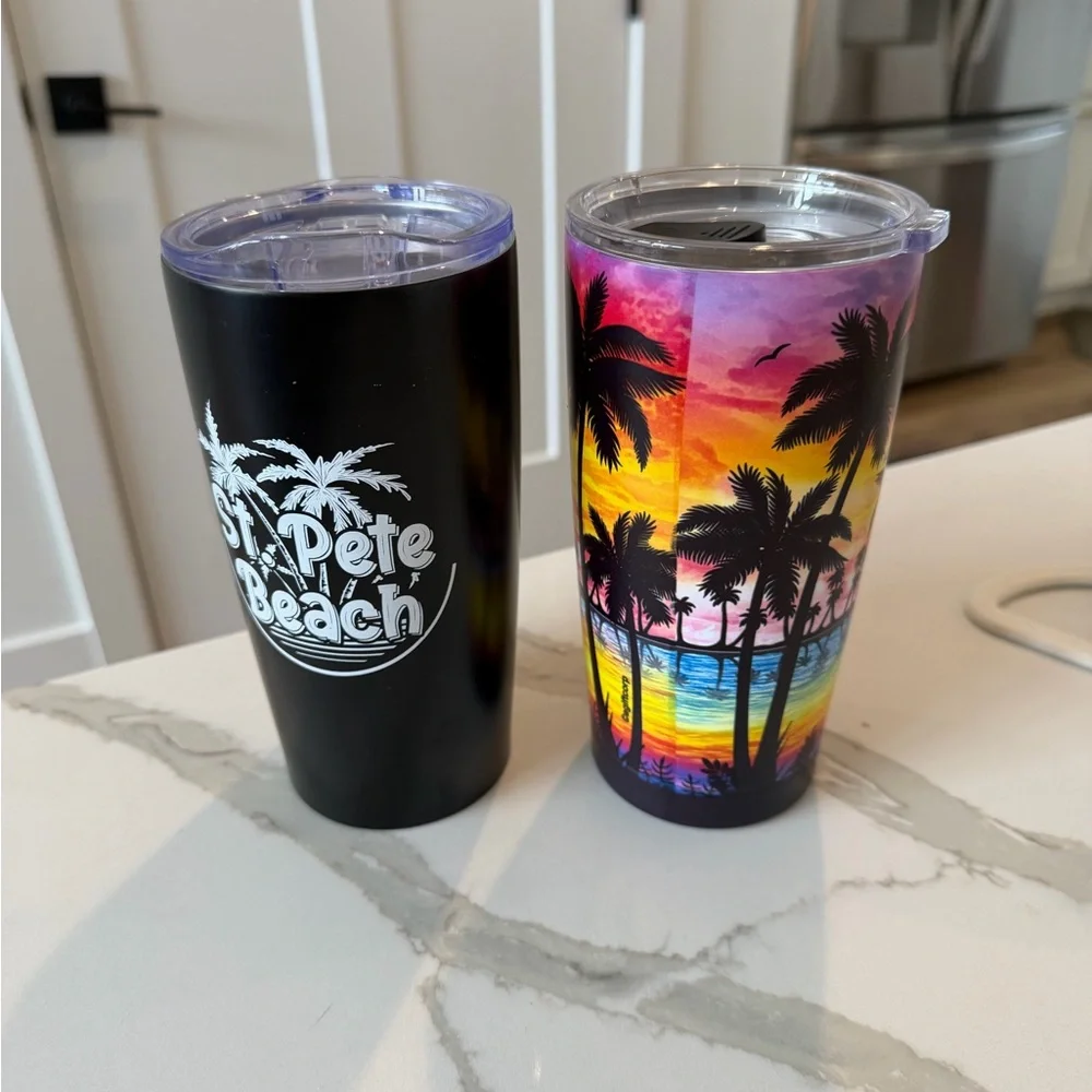 St. Pete Beach Black and Multicolor Tumbler Set
